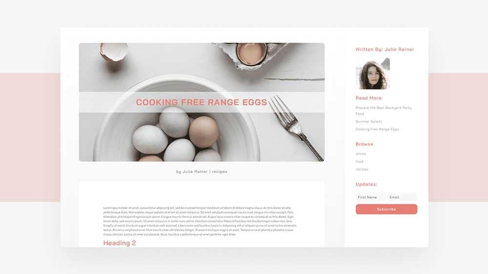 Blog post with sidebar
