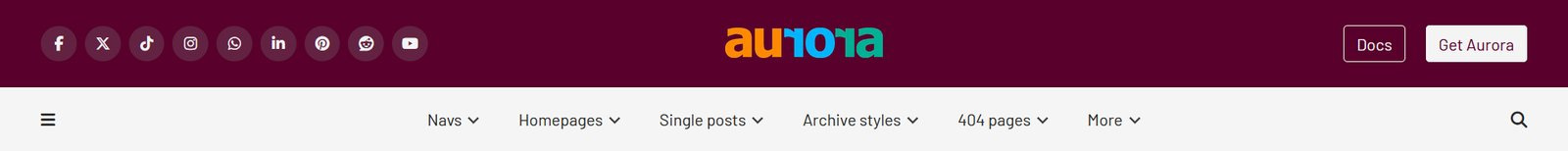 Aurora WordPress theme: Overlay Header