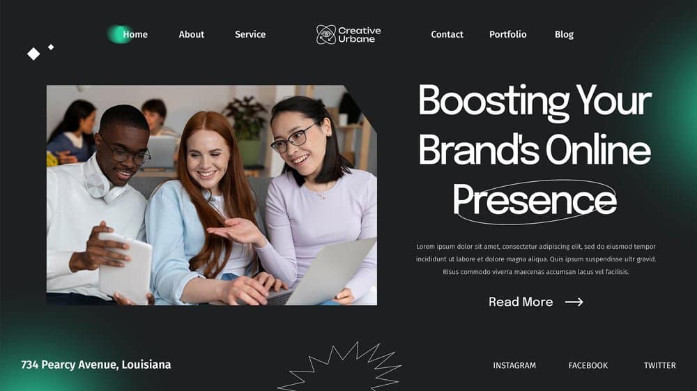 Website demo when choosing a WordPress blog theme