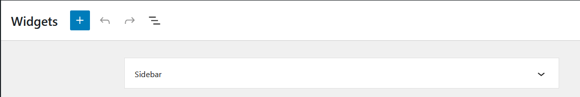 WordPress Widgets screen showing Aurora's Sidebar widget area